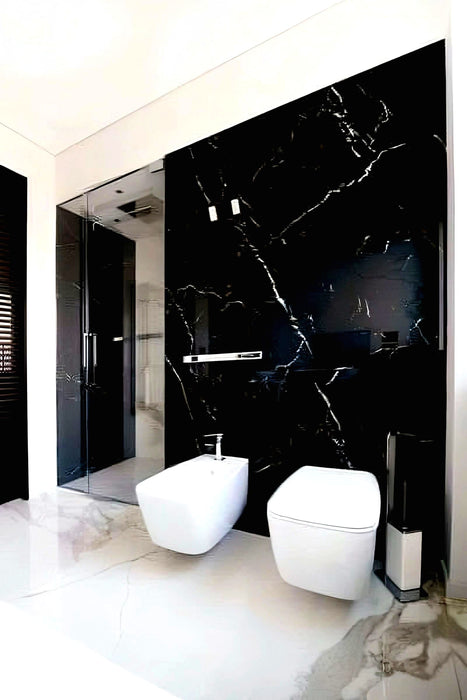 Premium Black Marble Roll Sheet (60 x 200cm) – Self-Adhesive Contact Paper for Home Decor