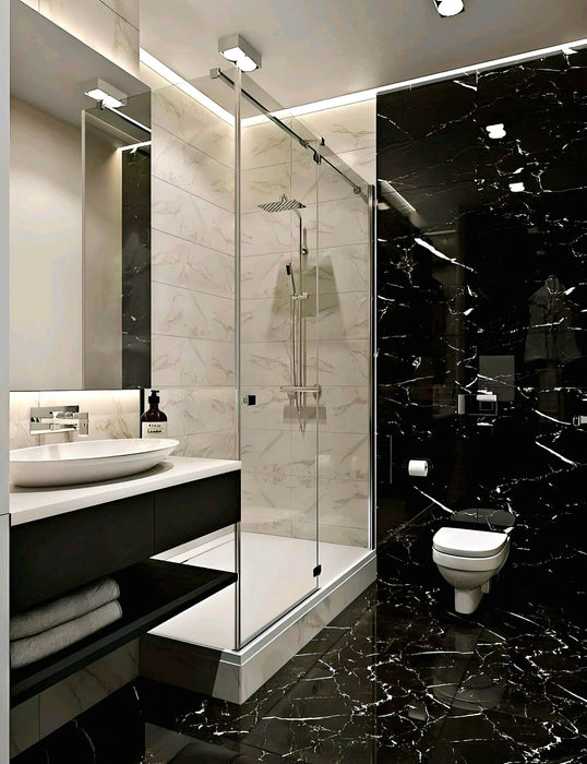 Premium Black Marble Roll Sheet (60 x 200cm) – Self-Adhesive Contact Paper for Home Decor