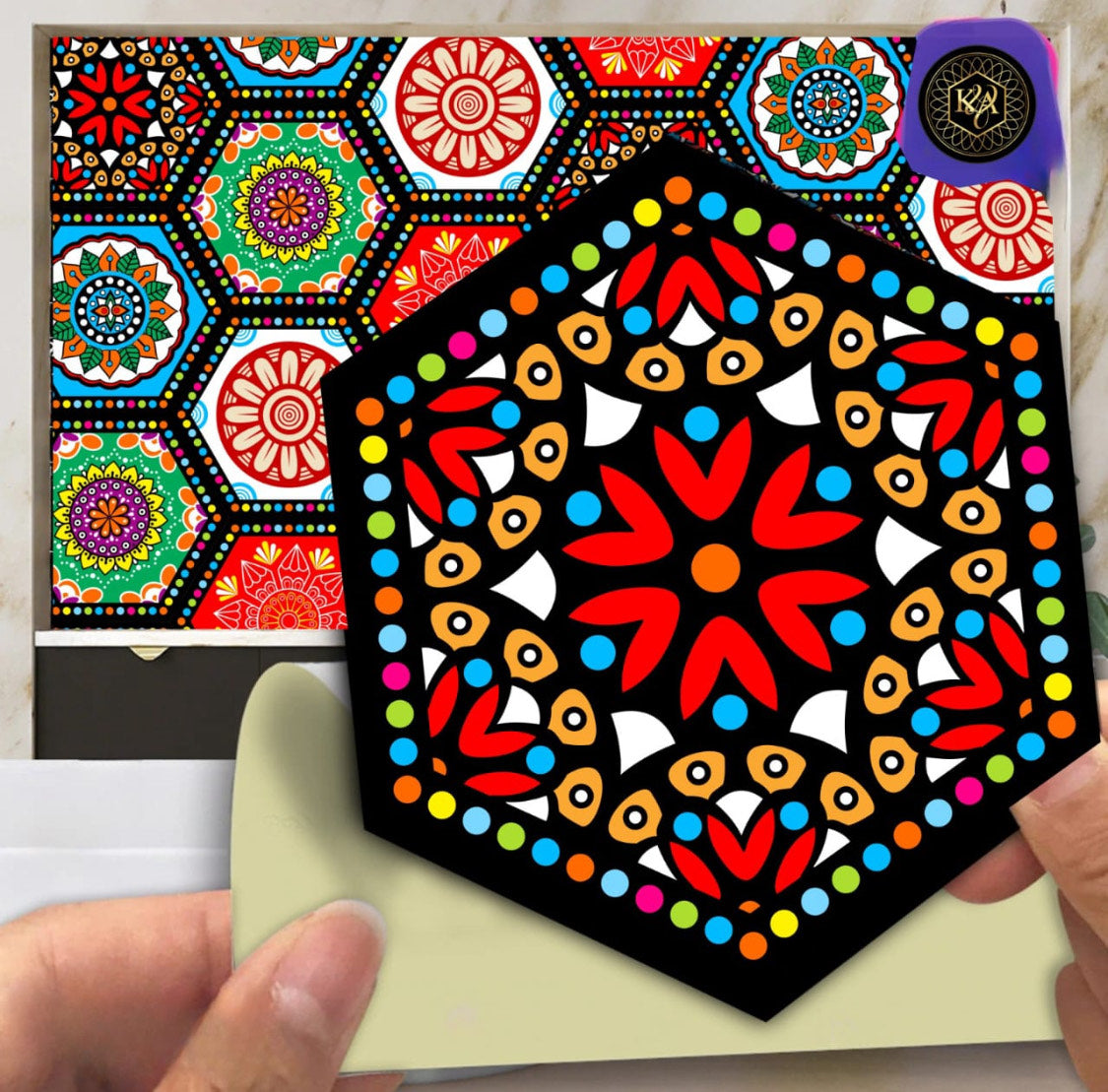 Colorful Hexagon Wall Stickers – 5x5 Inch DIY Home Decor Decals