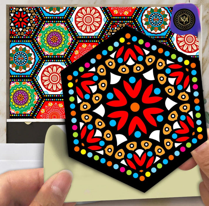 Colorful Hexagon Wall Stickers – 5x5 Inch DIY Home Decor Decals