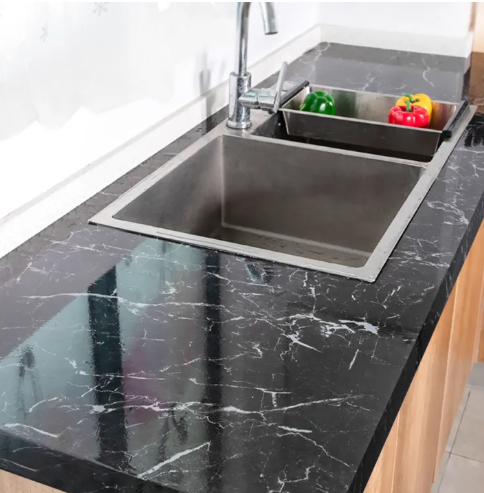 Premium Black Marble Roll Sheet (60 x 200cm) – Self-Adhesive Contact Paper for Home Decor