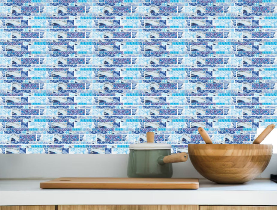 Colorful Blue Mosaic Tile Stickers