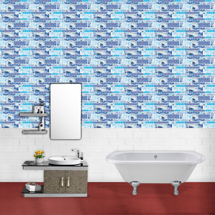 Colorful Blue Mosaic Tile Stickers