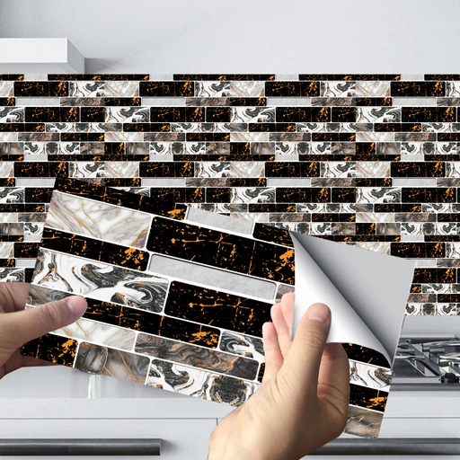 HD Black Mosaic Tile Stickers