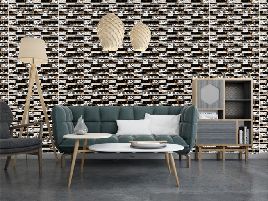 HD Black Mosaic Tile Stickers