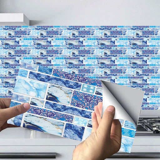 Colorful Blue Mosaic Tile Stickers