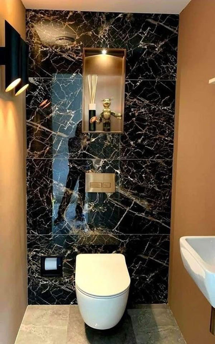 Black & Brown Marble Roll Sheet (60 x 200cm) – Self-Adhesive Vinyl Contact Paper for Premium Home Decor