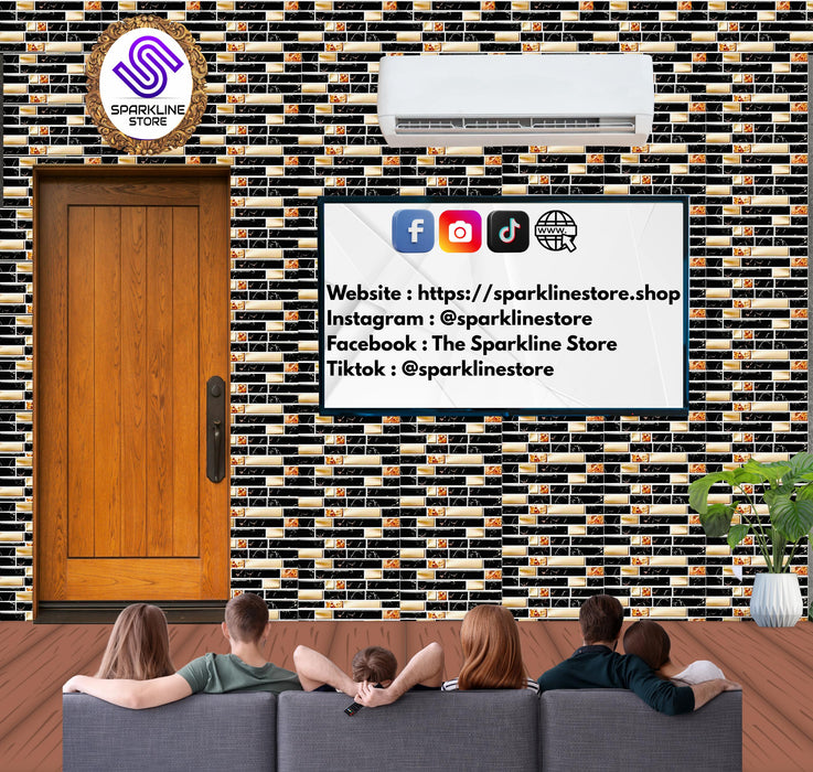 Colorful Black Mosaic Tile Stickers