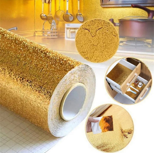 Golden Marble Roll Sheet (60 x 200cm) – Self-Adhesive Contact Paper for Modern & Luxurious Decor